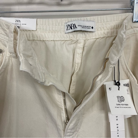 NWT Zara The Mercer Jogger 100% Cotton Jeans in Ecru Cream size XXL - Picture 4 of 16
